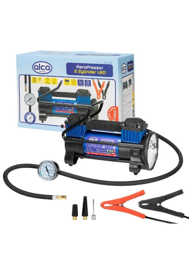 Alca AeroPressor LED Air Compressor, 2 Cylinder, 12 Volt, 160 PSI, 300 Watt - Image 1